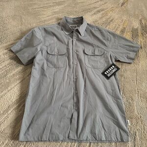 Cornerstore Bodega gray casual button front shirt gray large new